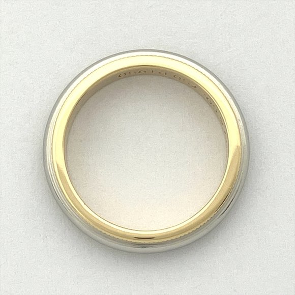 Tiffany & Co. Together Milgrain Band Ring, Size 8 K18YG, PT950, Yellow Gold,... - Picture 5 of 8